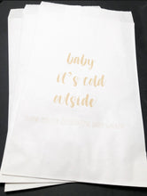 Load image into Gallery viewer, Baby Its Cold Outside Christmas Baby Shower Gender Reveal Treat Bags Personalized Favor Bags, Set of 10
