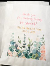 Load image into Gallery viewer, Baby Shower Sweet Favor Bags Succulent Spring Summer Floral Personalized Favor Bags Treat Bags, Set of 10