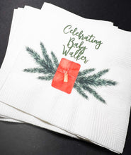 Load image into Gallery viewer, Baby It's Cold Outside Winter Christmas Baby Shower Birthday December Shower Personalized Cocktail or Luncheon Napkins, Set of 25