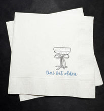 Load image into Gallery viewer, A Tini Bit Older Espresso Martini Pink Bow Birthday Party Espresso Martini Bar Cocktail, Luncheon or Dinner Napkins Set of 25
