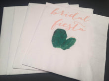 Load image into Gallery viewer, Bridal Fiesta Cactus Floral Bachelorette Bridal Shower Cocktail, Luncheon or Dinner Napkins Set of 25
