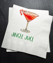 Load image into Gallery viewer, Tini Bit Merry Holiday Martini Christmas Party Jingle & Mingle Friendsmas Holiday Party Cocktail Luncheon or Dinner Napkins Set of 25