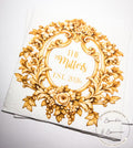Personalized Wedding Napkins Fall Gold Baroque Wedding Napkins Custom Gold Bridal Shower Wedding Personalized Napkins, Set of 25