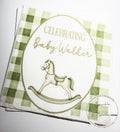 Rocking Horse Baby Shower Neutral Green Baby Shower Vintage Baby Shower Green Personalized Cocktail, Luncheon or Dinner Napkins Set of 25