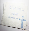 Baptism Napkins Christening Napkins God Bless Dedication Celebration Boy Baptism Personalized Cocktail, Luncheon or Dinner Napkins Set of 25