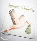 Stork Baby Shower Special Delivery Gender Neutral Green Shower Watercolor Stork Sage Green Shower Cocktail Napkins, Set of 25