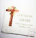 Baptism Napkins Christening Napkins God Bless Dedication Green Neutral Baptism Personalized Cocktail, Luncheon or Dinner Napkins Set of 25