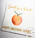 Peach Birthday Napkins Sweet as a Peach First Birthday Spring Summer Shower Personalized Cocktail, Luncheon or Dinner Napkins Set of 25