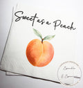 Sweet as a Peach Napkins Peach Birthday Party Sweet as a Peach Baby Shower  Cocktail, Luncheon or Dinner Napkins Set of 25