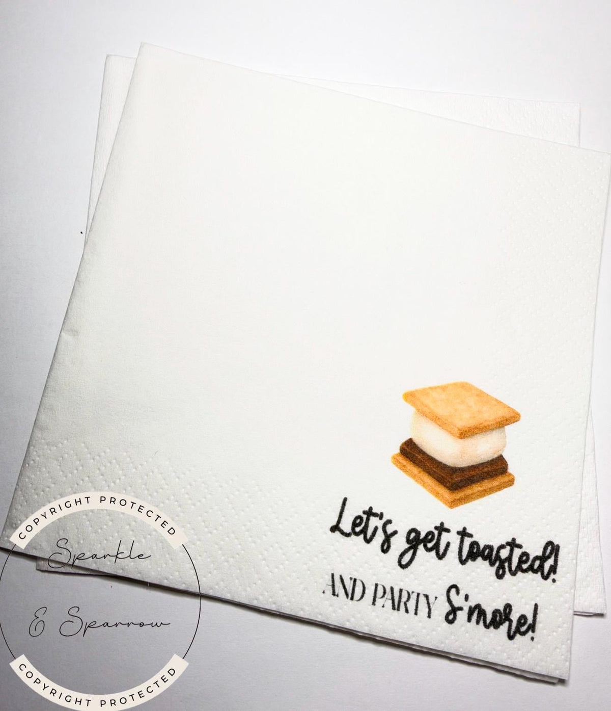Let’s Get Toasted Smores Bar Roast a Marshmallow Party Smore Birthday Wedding Smores Cocktail, Luncheon or Dinner Napkins Set of 25