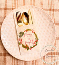 Christmas Dinner Napkin Silverware Holder Eat Drink Be Merry Guest Towel Flatware Holder Place Holder Custom Christmas Table, Set of 20