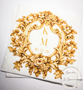 Personalized Wedding Napkins Fall Gold Baroque Wedding Napkins Custom Gold Bridal Shower Wedding Personalized Napkins, Set of 25