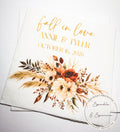 Fall in Love Fall Bridal Shower Fall Wedding Autumn Floral Neutral Fall Bridal Personalized Cocktail, Luncheon or Dinner Napkins Set of 25