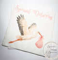 Stork Baby Shower Special Delivery Girl Baby Shower Watercolor Stork Pink Girl Baby Shower Cocktail Napkins, Set of 25