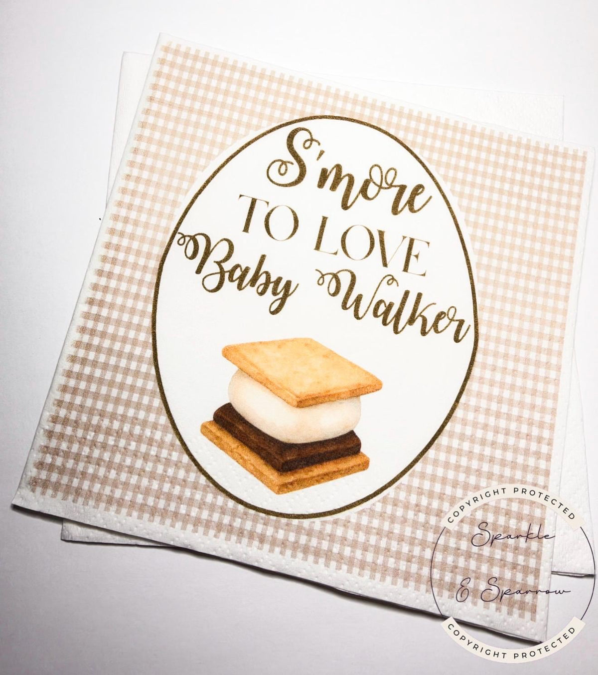 Smore to Love Baby Shower S'mores Bar Baby Shower Fall Gender Reveal Fall Smores Personalized Cocktail, Luncheon or Dinner Napkins Set of 25