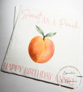 Peach Birthday Napkins Sweet as a Peach First Birthday Spring Summer Shower Personalized Cocktail, Luncheon or Dinner Napkins Set of 25
