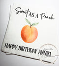 Peach Birthday Napkins Sweet as a Peach First Birthday Spring Summer Shower Personalized Cocktail, Luncheon or Dinner Napkins Set of 25