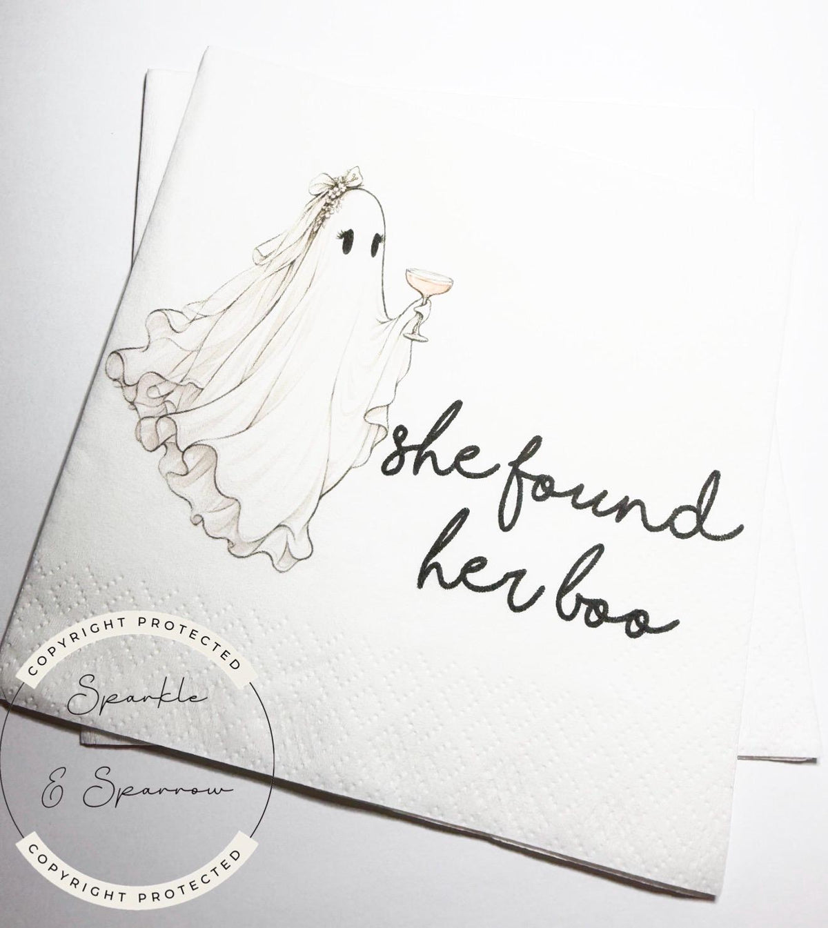 She Found Her Boo Napkins She found her Boo Bachelorette Party Boo Bridal Shower Fall Ghost Boo Bachelorette Party Napkins, Set of 25