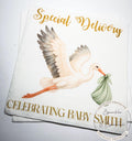 Stork Baby Shower Special Delivery Gender Neutral Green Shower Watercolor Stork Sage Green Shower Personalized Cocktail Napkins, Set of 25