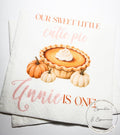 Sweet Little Cutie Pie Birthday Napkins Pumpkin Pie First Birthday Fall 1st Birthday Party Autumn Pumpkin Personalized Napkins, Set of 25