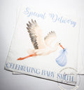 Stork Baby Shower Special Delivery Boy Baby Shower Watercolor Stork Blue BoyBaby Shower Personalized Cocktail Napkins, Set of 25