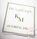 The Night Before Rehearsal Dinner Napkins Wedding Napkins Sage Green Fall Rehearsal Personalized Cocktail or Luncheon Napkins, Set of 25