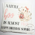 A Little Boo is Two Halloween Birthday Ghost Party 2nd Birthday Spooktacular Personalized Cocktail, Luncheon or Dinner Napkins Set of 25