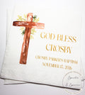 Baptism Napkins Christening Napkins God Bless Green Gold Neutral Baptism Personalized Cocktail, Luncheon or Dinner Napkins Set of 25