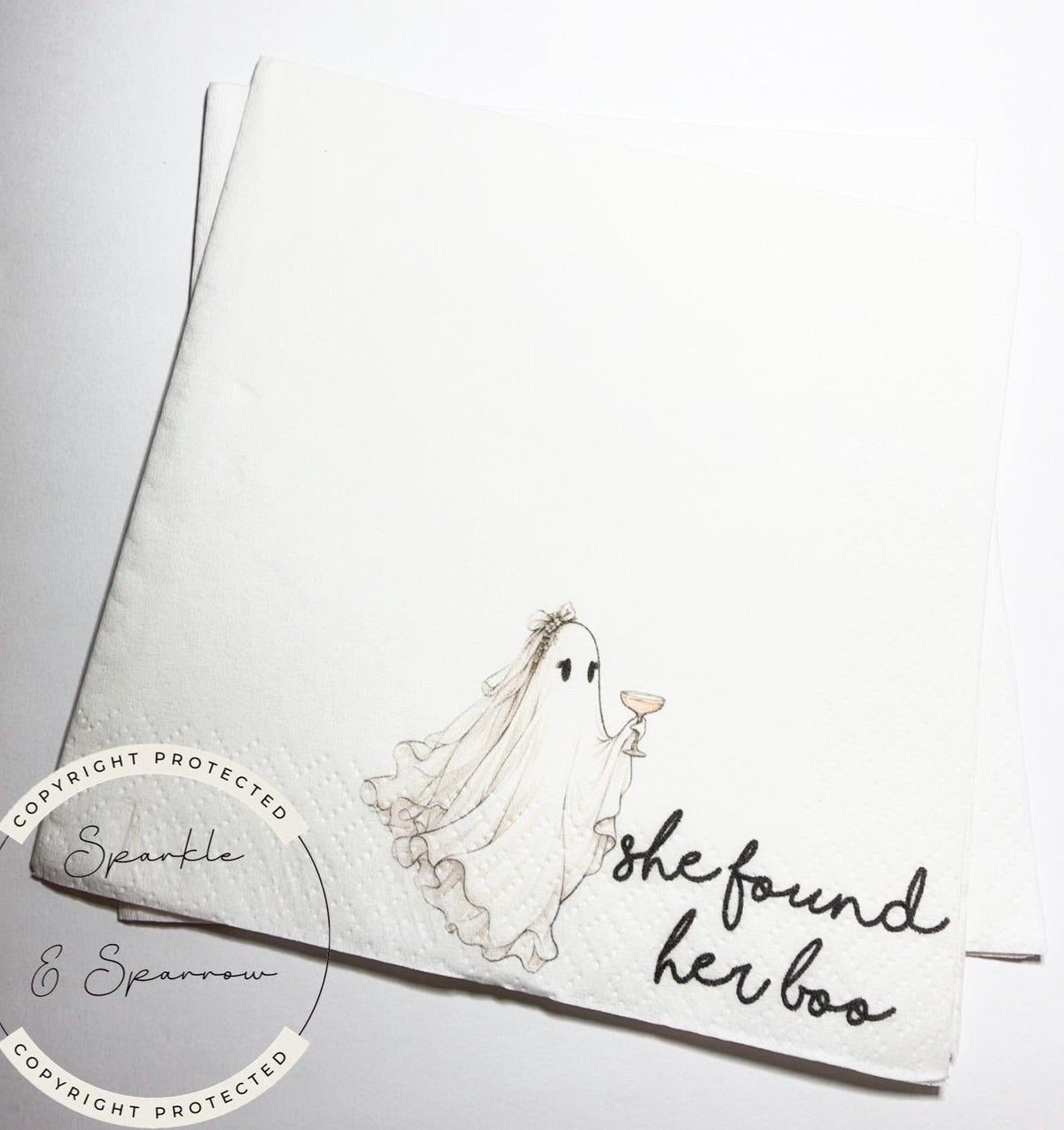 She Found Her Boo Napkins She found her Boo Bachelorette Party Boo Bridal Shower Fall Ghost Boo Bachelorette Party Napkins, Set of 25