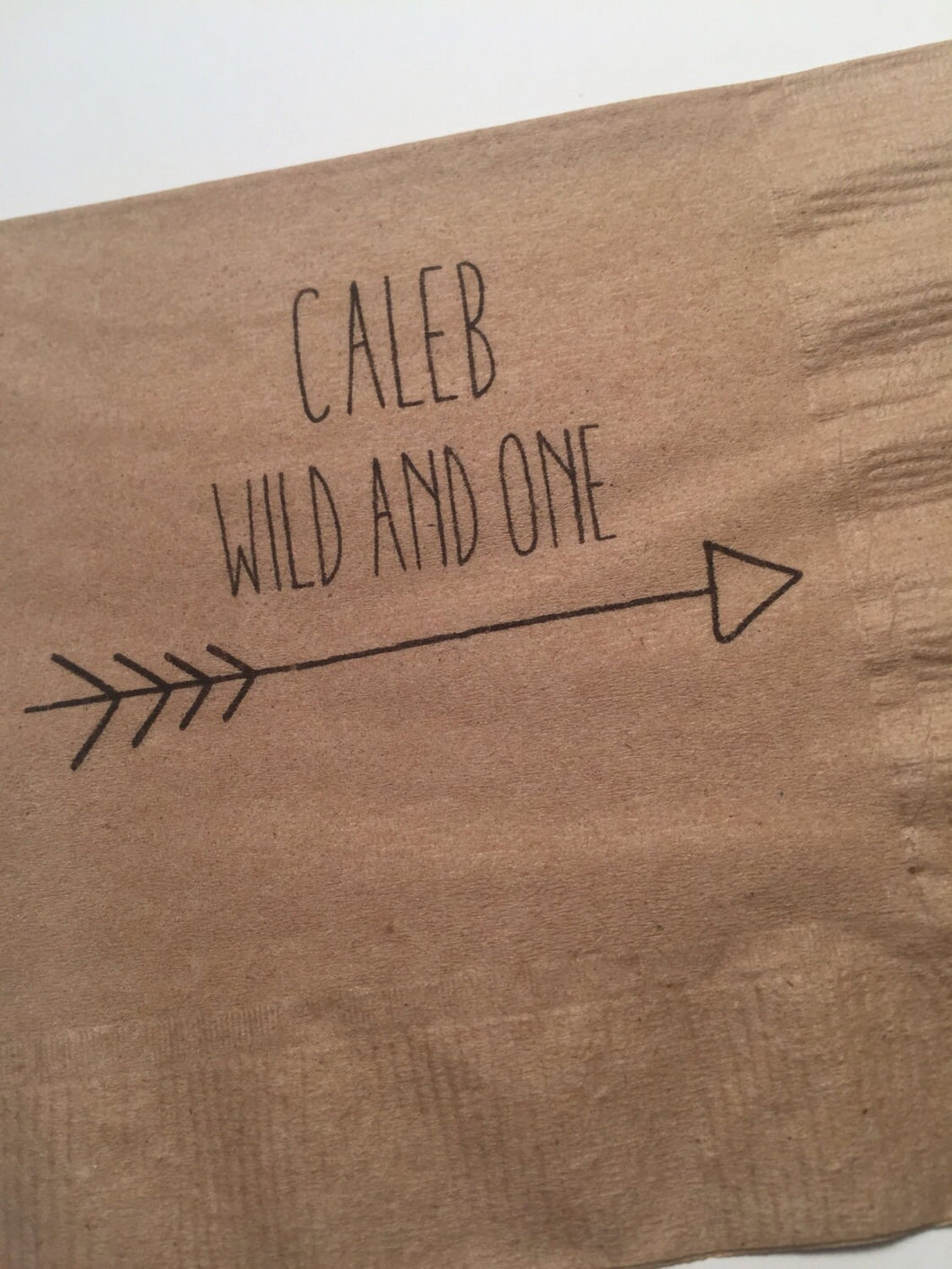 Kraft Personalized Wild and One Adventure Begins Birthday Party Personalized Beverage Napkin, Set of 25