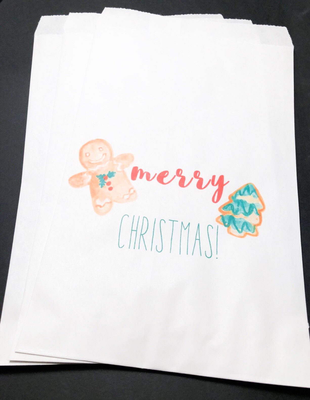 Merry Christmas Treat Bags Christmas Class Party Favor Bags, Set of 10