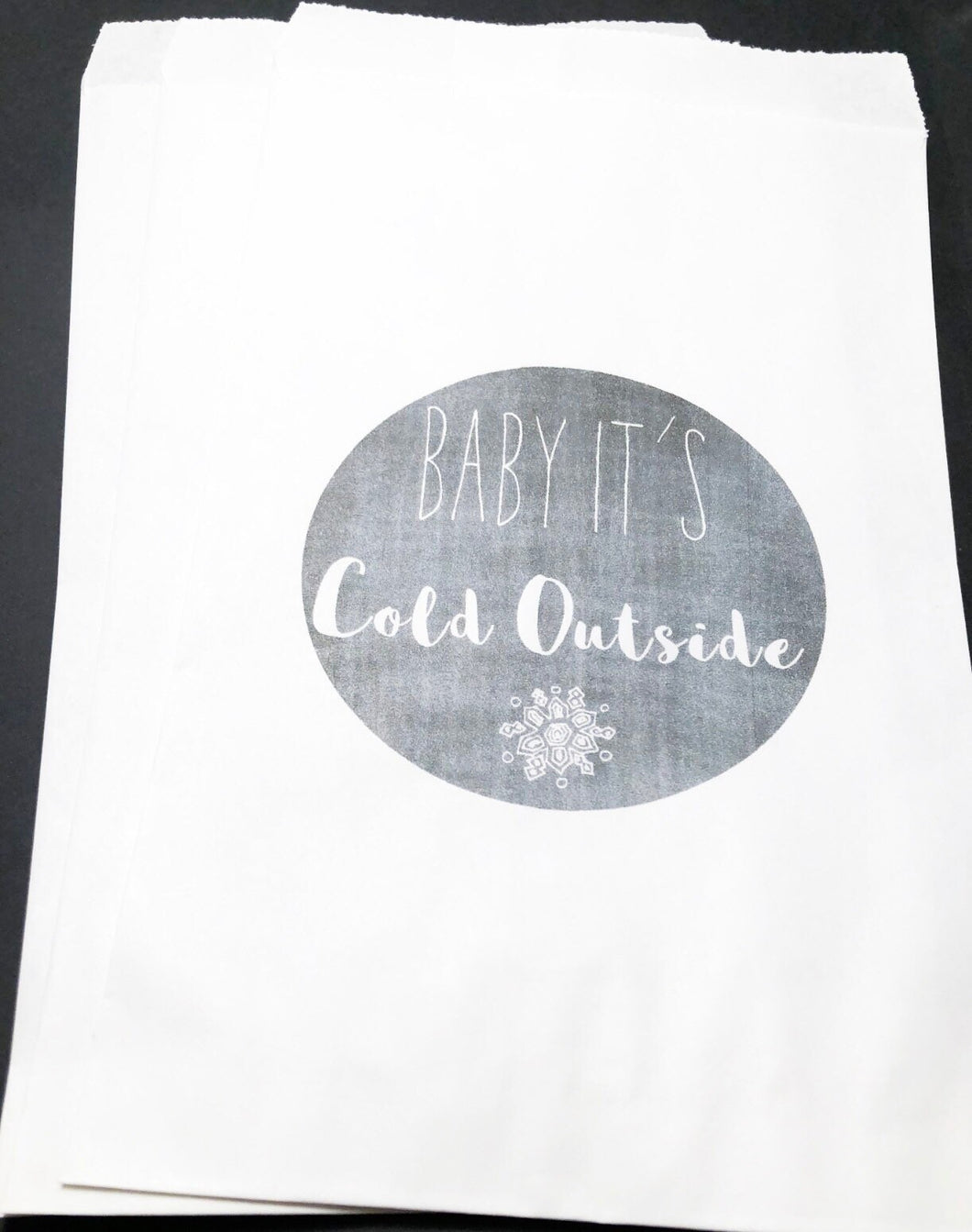 Baby Its Cold Outside Christmas Baby Shower Gender Reveal Treat Bags Hot Cocoa Bar Favor Bags, Set of 10