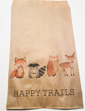 Load image into Gallery viewer, Happy Trails Woodland Baby Shower It&#39;s Been Wild Birthday Adventure Wild One Trail Mix Kraft Favor Bags, Set of 10
