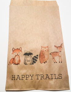 Happy Trails Woodland Baby Shower It's Been Wild Birthday Adventure Wild One Trail Mix Kraft Favor Bags, Set of 10