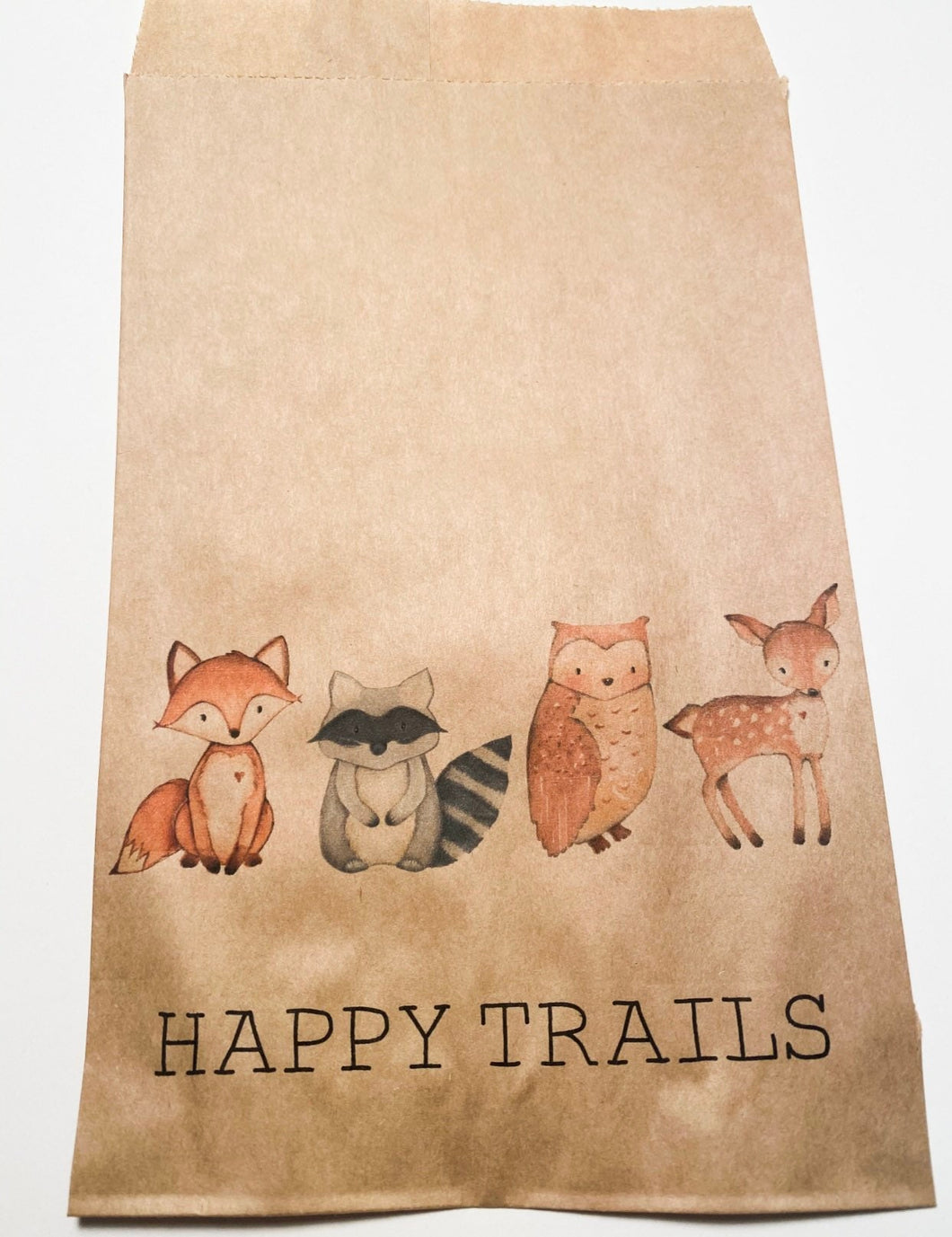 Happy Trails Woodland Baby Shower It's Been Wild Birthday Adventure Wild One Trail Mix Kraft Favor Bags, Set of 10