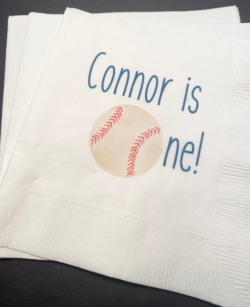 Baseball 1st Birthday Party Baseball theme birthday Personalized Cocktail, Luncheon or Dinner Napkins Set of 25