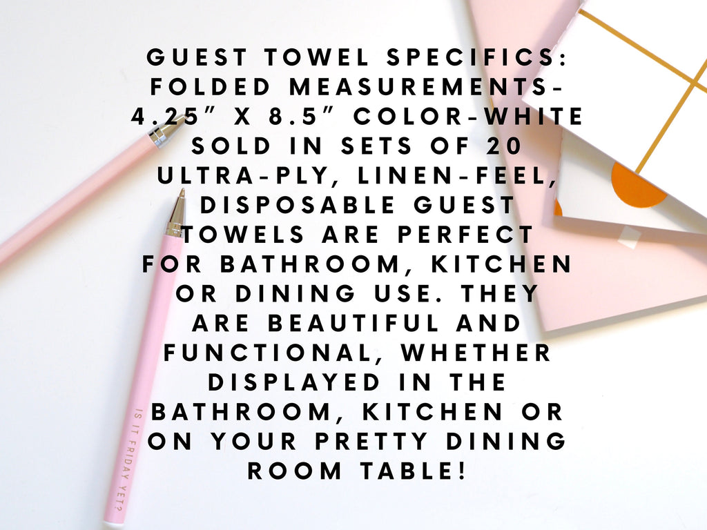 Fall Guest Towels Linen Feel Ultra Ply White Disposable Towel Dinner Napkin Guest Bathroom Thanksgiving Paper Hand Towels, Set of 20
