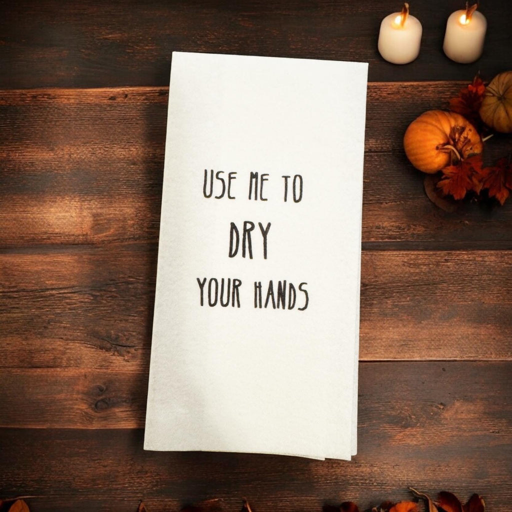 Fall Guest Towels Linen Feel Ultra Ply White Disposable Towel Dinner Napkin Guest Bathroom Thanksgiving Paper Hand Towels, Set of 20