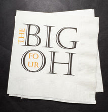 Load image into Gallery viewer, 40 AF 40th Birthday The Big Four Oh Hello Forty Theme Fancy Party Cocktail, Luncheon or Dinner Napkins Set of 25
