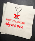 Merry Little Engagement Tis the Season to be Married Christmas Engagement Party Bridal Shower Cocktail, Luncheon or Dinner Napkins Set of 25