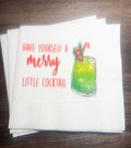 Merry Little Cocktail Eat Drink Be Merry Funny Christmas Girls Holiday Cocktail Party Cocktail, Luncheon or Dinner Napkins Set of 25