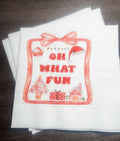 Oh What Fun First Birthday Party Baby Shower Winter Christmas December Cocktail, Luncheon or Dinner Napkins Set of 25