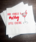 Merry Little Cocktail Eat Drink Be Merry Funny Christmas Girls Holiday Cocktail Party Cocktail, Luncheon or Dinner Napkins Set of 25