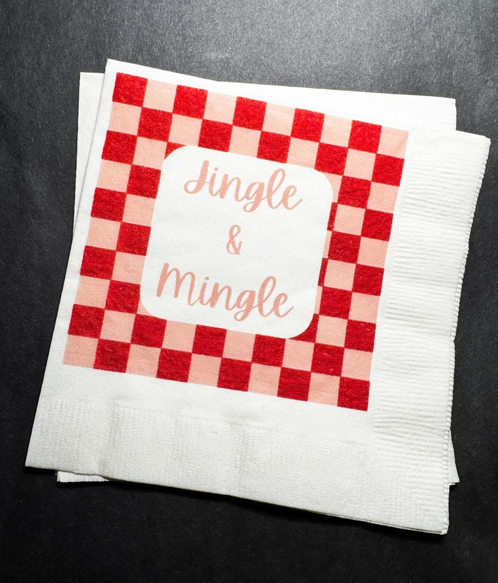 Tini Bit Merry Holiday Martini Christmas Party Jingle & Mingle Friendsmas Holiday Party Cocktail Luncheon or Dinner Napkins Set of 25