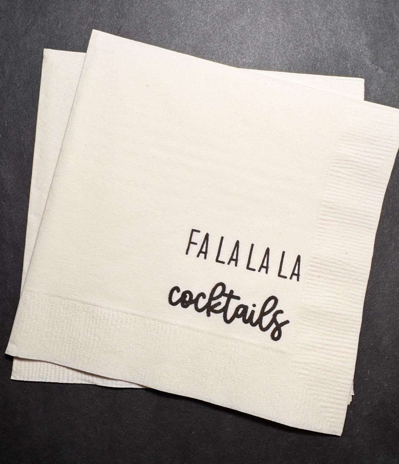 Fa la la la Cocktails Tini Bit Merry Holiday Martini Christmas Party Friendsmas Holiday Party Cocktail Luncheon or Dinner Napkins Set of 25