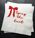 She's Tying the Knot Bridal Shower Red Bow Bridal Shower Holiday Bachelorette Cocktail, Luncheon or Dinner Napkins Set of 25