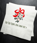 Red Bow Ho Ho Hope you Leave by 9 Tini Bit Merry Christmas Party Friendsmas Holiday Party Cocktail Luncheon or Dinner Napkins Set of 25