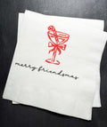 Tini Bit Merry Holiday Martini Christmas Party Jingle & Mingle Friendsmas Holiday Party Cocktail Luncheon or Dinner Napkins Set of 25