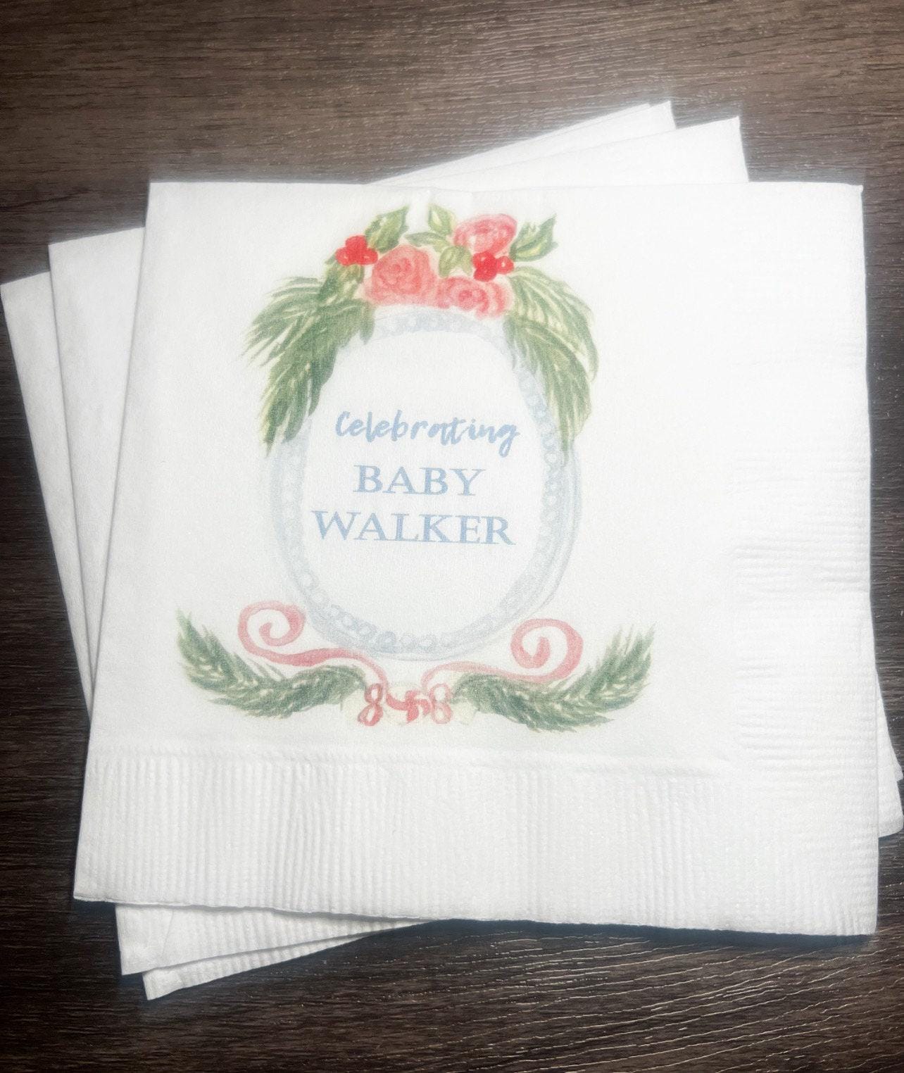Nutcracker Baby Shower Winter December Baby Shower Merry Little Baby Shower Personalized Cocktail, Luncheon or Dinner Napkins Set of 25