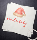 Santa Baby Christmas Baby Shower Pink Santa Hat Baby Gender Reveal Christmas Reveal Pink Baby Cocktail, Luncheon or Dinner Napkins Set of 25